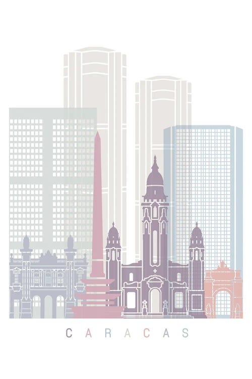 Caracas Skyline Poster Pastel