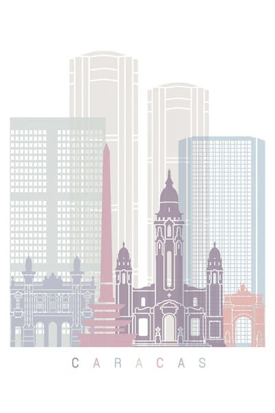 Venezuela: Caracas Skyline Poster Pastel by Paul Rommer
