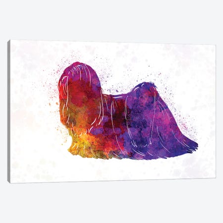Lhasa Apso In Watercolor Canvas Print #PUR421} by Paul Rommer Canvas Wall Art