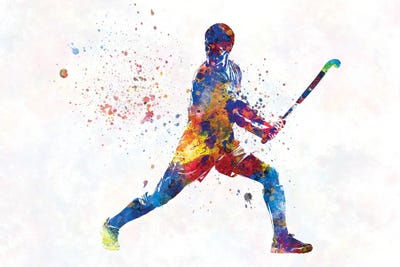 Watercolor Field Hockey by Paul Rommer canvas print