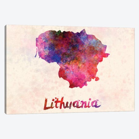 Lithuania In Watercolor Canvas Print #PUR423} by Paul Rommer Canvas Wall Art