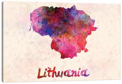 Lithuania In Watercolor Canvas Art Print - Lithuania