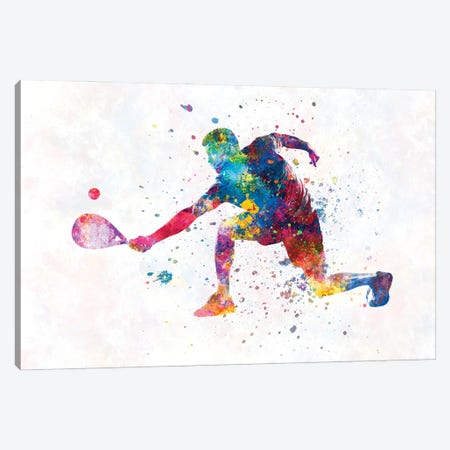 Watercolor Paddle Player-B Canvas Print #PUR4243} by Paul Rommer Canvas Wall Art