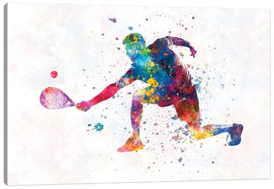 Watercolor Paddle Player-B Canvas Art Print - Paul Rommer
