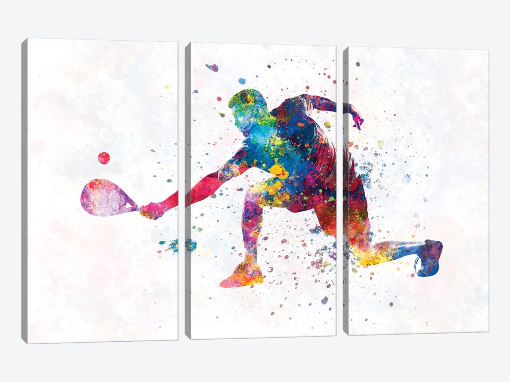Watercolor Paddle Player-B by Paul Rommer 3-piece Canvas Art