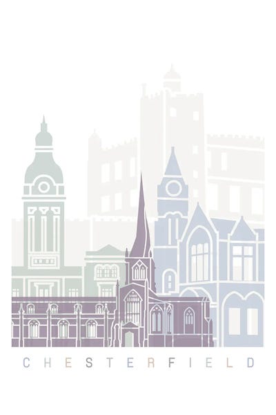 Virginia: Chesterfield Skyline Poster Pastel by Paul Rommer