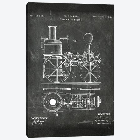 Steam Fire Engine Patent I Canvas Print #PUR4301} by Paul Rommer Art Print