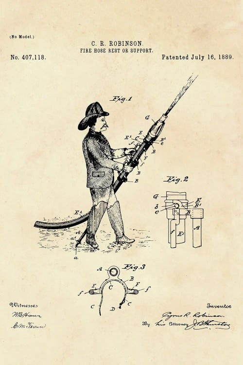 Fire Hose Rest Or Support Patent  II