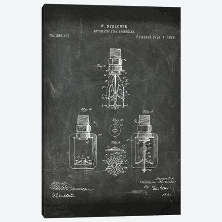 Automatic Fire Sprinkler Patent I Canvas Print #PUR4309} by Paul Rommer Canvas Print