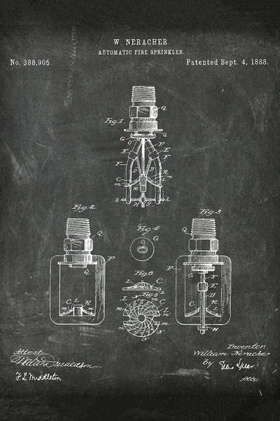Paul Rommer: Automatic Fire Sprinkler Patent I by Paul Rommer