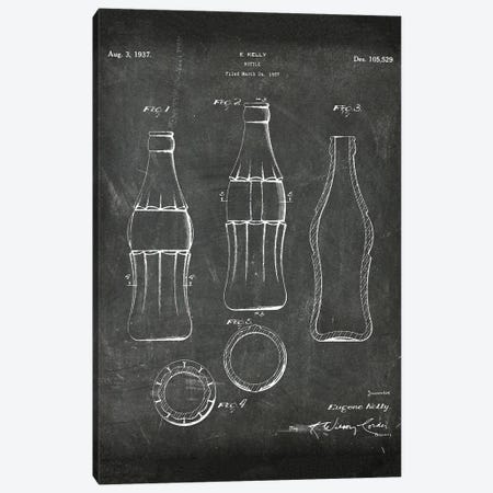 Cola Bottle Patent I Canvas Print #PUR4313} by Paul Rommer Canvas Wall Art