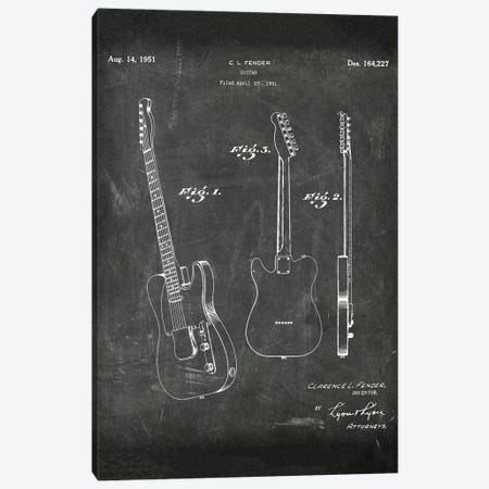 Guitar Patent I Canvas Print #PUR4337} by Paul Rommer Canvas Print