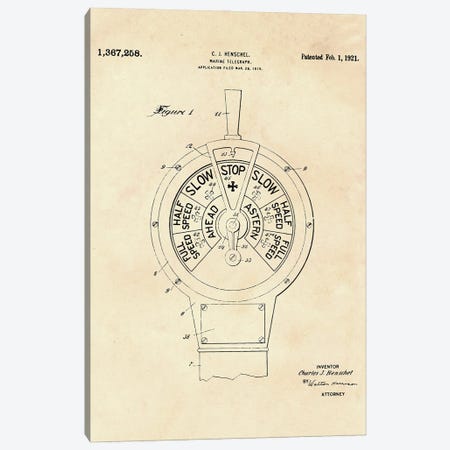 Marine Telegraph Patent II Canvas Print #PUR4348} by Paul Rommer Canvas Art Print