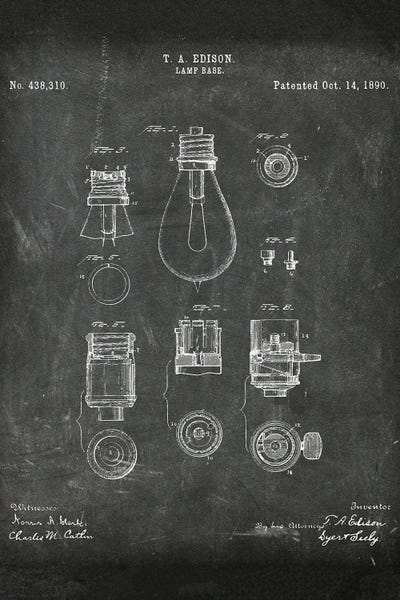 Electronics & Communication Blueprints: Lamp Base Patent I by Paul Rommer