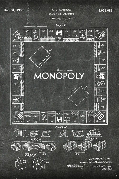 Board Game Apparatus-Monopoly Patent I