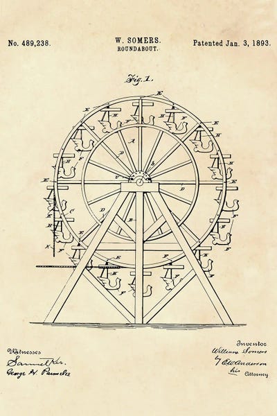 Ferris Wheels: Roundabout Patent II by Paul Rommer