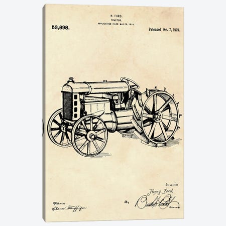 Tractor Patent II Canvas Print #PUR4380} by Paul Rommer Canvas Art Print