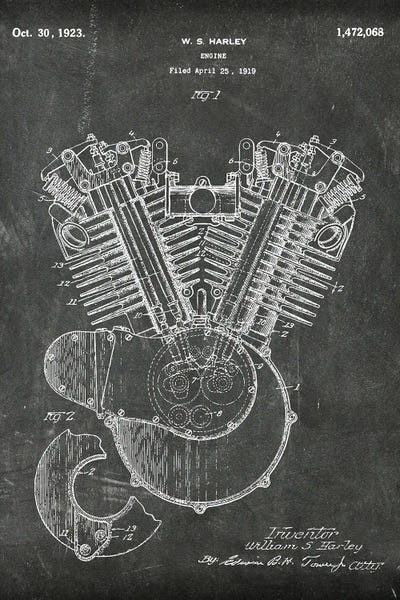 Motorcycles: Engine Patent I by Paul Rommer