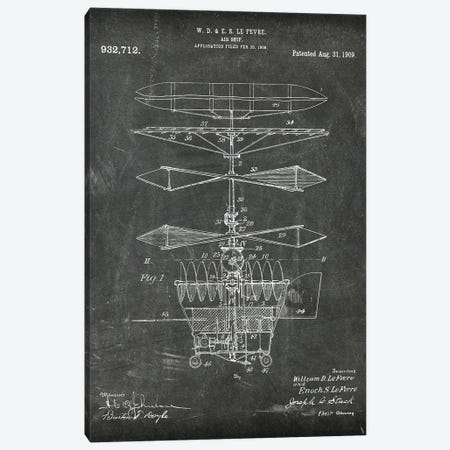 Air Ship Patent I Canvas Print #PUR4383} by Paul Rommer Canvas Art Print