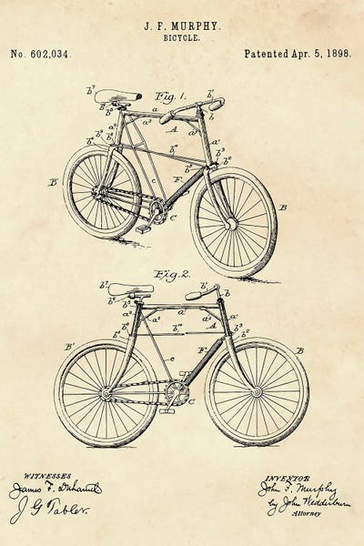 Sports Blueprints: Bicycle Patent II by Paul Rommer