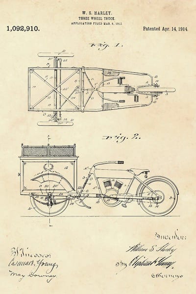 Trucks: Three Wheel Truck Patent II by Paul Rommer