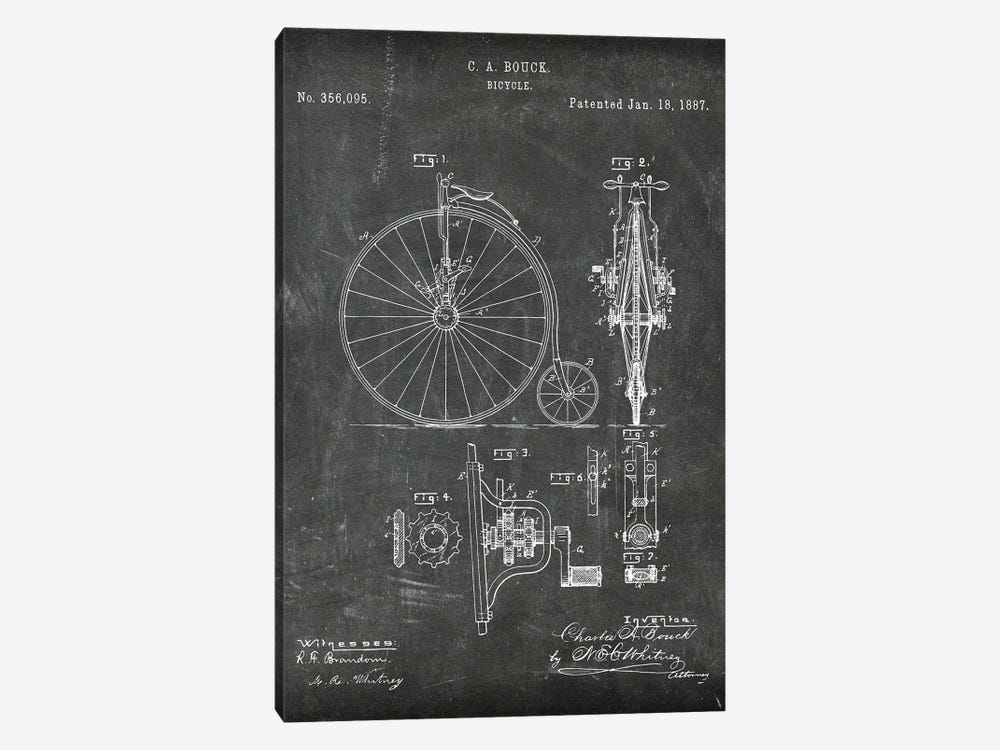 Bicycle Patent III by Paul Rommer 1-piece Canvas Artwork