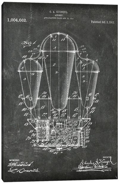 Airship Patent I Canvas Art Print - Aviation Blueprints