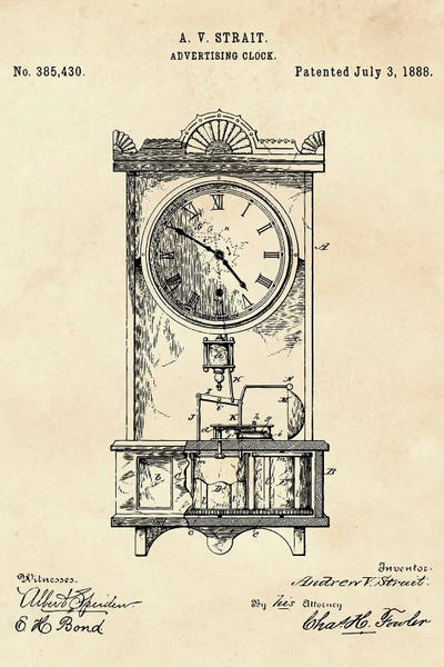 Electronics & Communication Blueprints: Advertising Clock Patent II by Paul Rommer