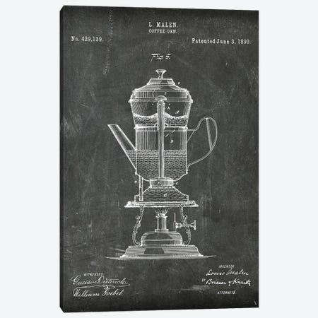 Coffee Urn Patent III Canvas Print #PUR4410} by Paul Rommer Canvas Print