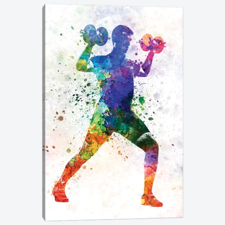 Man Exercising Weight Training Canvas Print #PUR445} by Paul Rommer Canvas Print