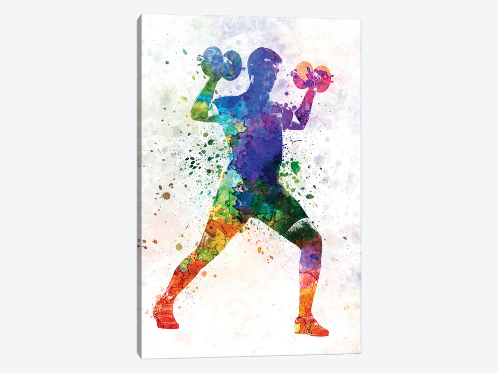 Man Exercising Weight Training by Paul Rommer 1-piece Canvas Art Print