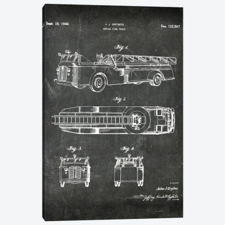 Aerial Fire Truck Patent I Canvas Print #PUR4483} by Paul Rommer Canvas Artwork
