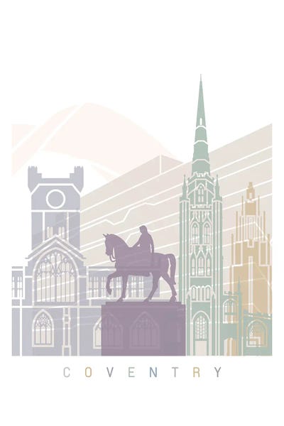 Coventry Skyline Poster Pastel