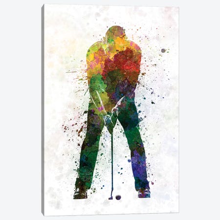 Golfer Putting Silhouette Canvas Print #PUR450} by Paul Rommer Canvas Print
