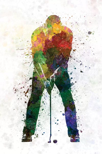Paul Rommer: Golfer Putting Silhouette by Paul Rommer