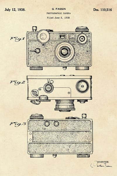 Photographic Camera Patent II by Paul Rommer canvas print
