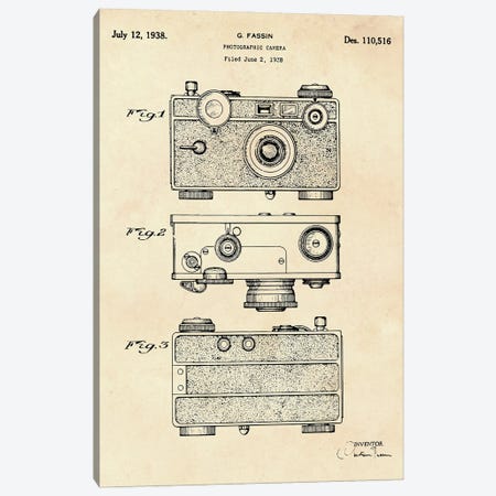 Photographic Camera Patent II Canvas Print #PUR4540} by Paul Rommer Art Print
