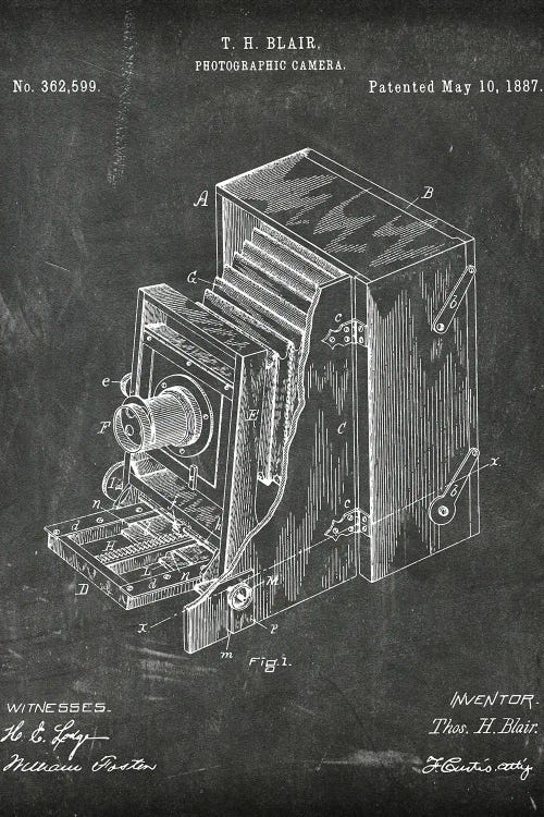 Photographic Camera Patent I by Paul Rommer wall art