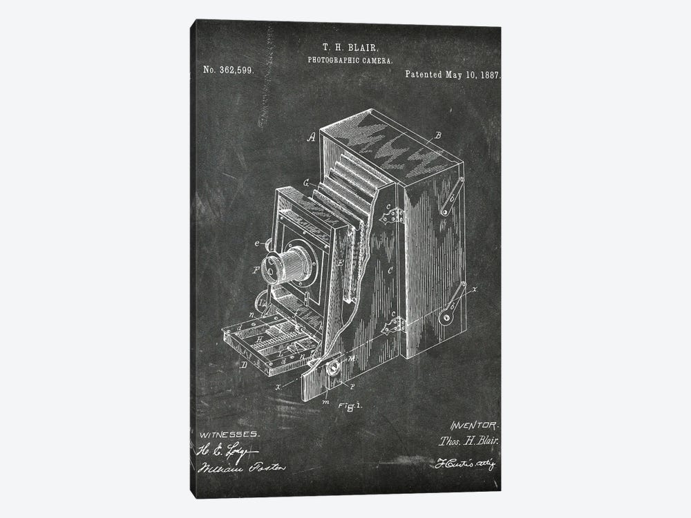 Photographic Camera Patent I by Paul Rommer 1-piece Art Print