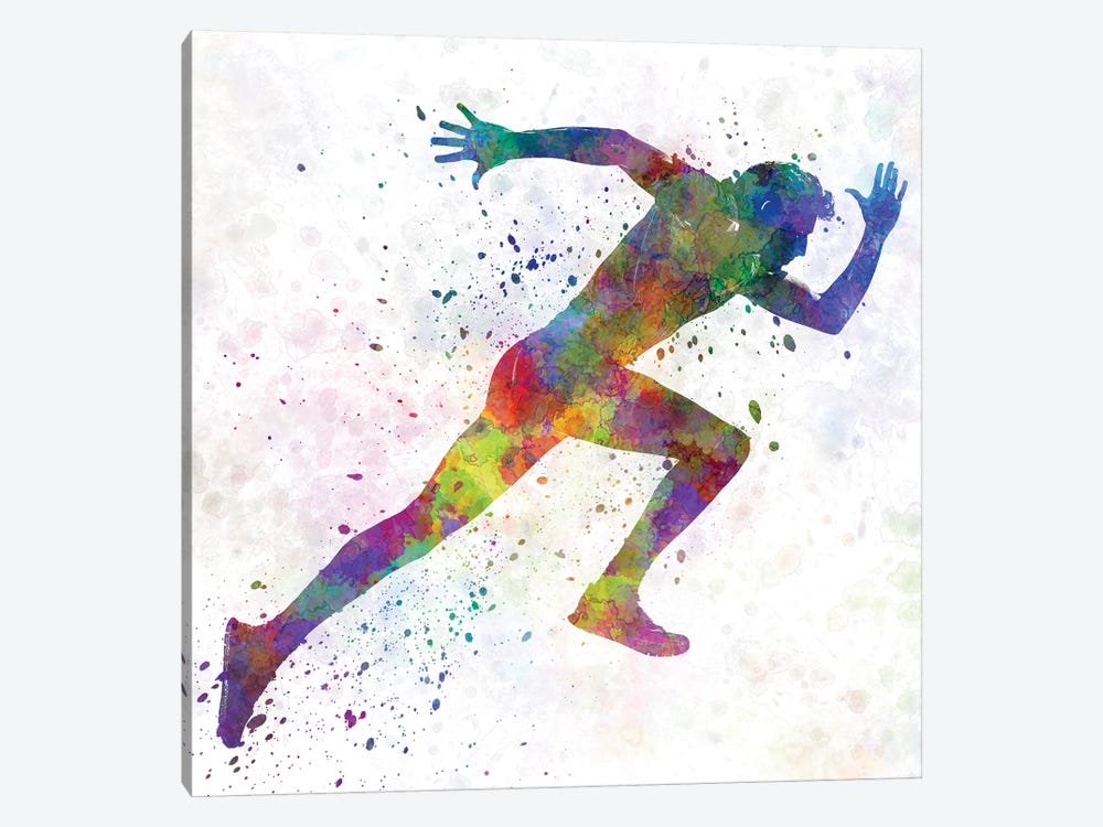 Man Running Sprinting Jogging I by Paul Rommer 1-piece Canvas Wall Art