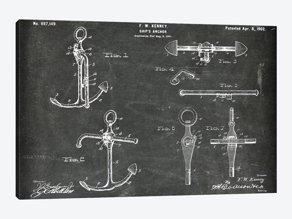 Ship'S Anchor Patent I by Paul Rommer 1-piece Art Print