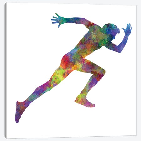 Man Running Sprinting Jogging II Canvas Print #PUR456} by Paul Rommer Canvas Artwork