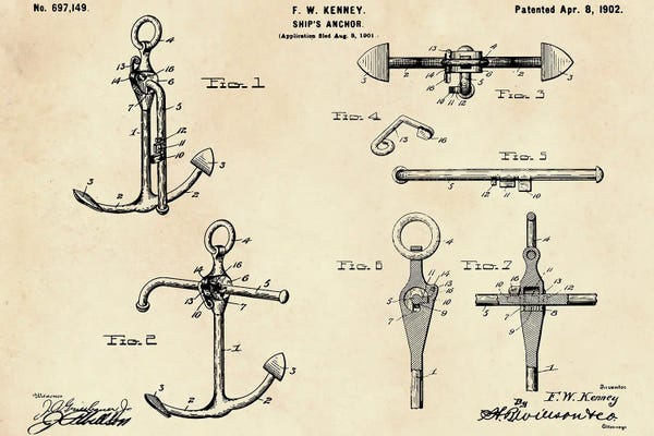 Paul Rommer: Ship'S Anchor Patent II by Paul Rommer