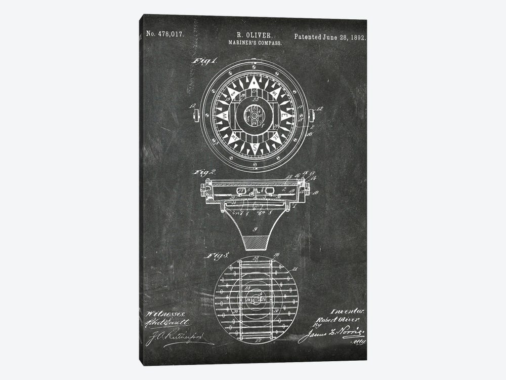 Mariner'S Compass Patent I by Paul Rommer 1-piece Canvas Wall Art