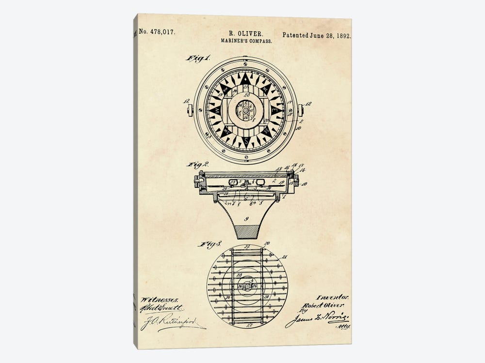 Mariner'S Compass Patent II by Paul Rommer 1-piece Art Print