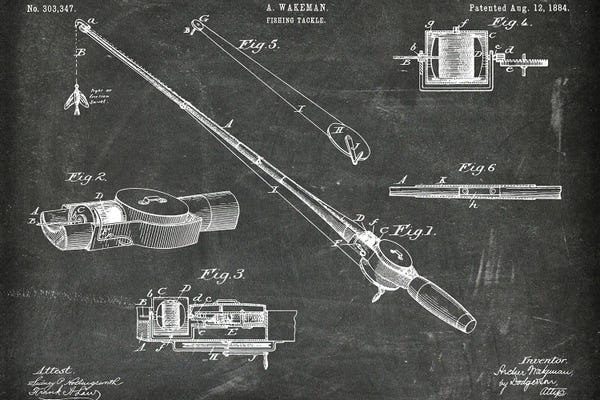 Sports Blueprints: Fishing Tackle Patent I by Paul Rommer