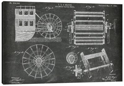 Steamboat Paddle Wheel Patent I Canvas Art Print - Nautical Blueprints