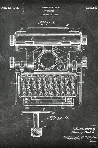 Typewriters: Typewriter Patent I by Paul Rommer