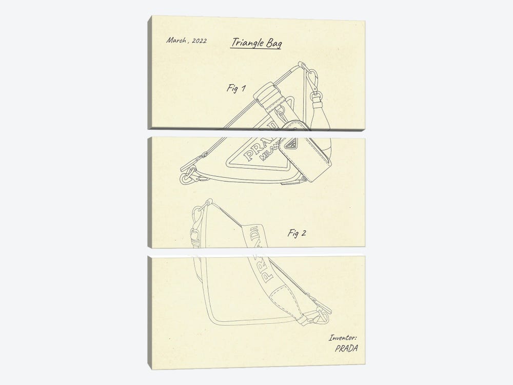 Triangle Bag Prada Patent by Paul Rommer 3-piece Art Print