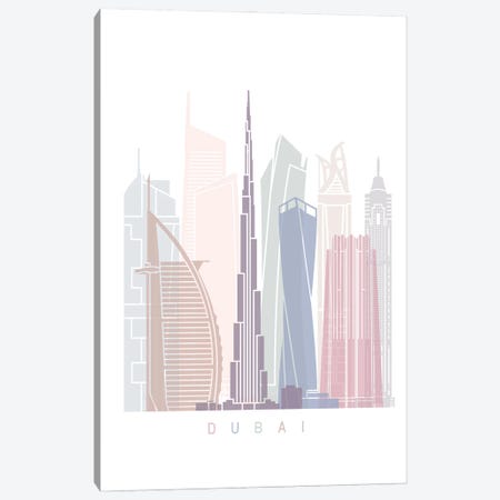 Dubai Skyline Canvas Print #PUR4634} by Paul Rommer Canvas Artwork